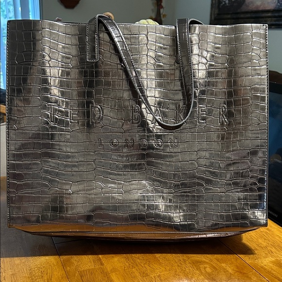 Ted Baker Shiny Croc-Embossed Tote - Picture 1 of 7